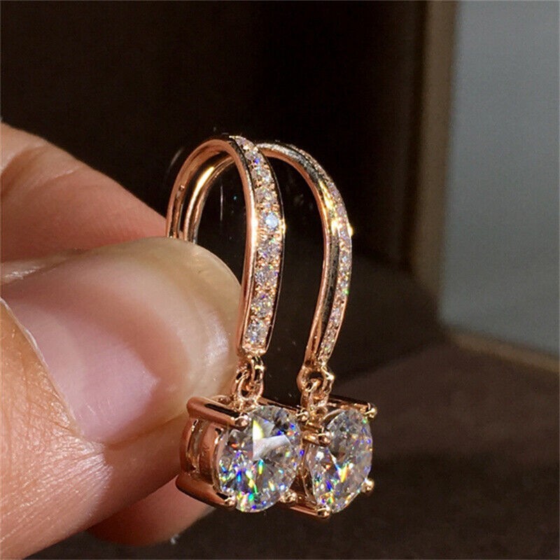 Fashion CREATED 14k Rose Gold Plated Drop Earrings Women Wedding Jewelry