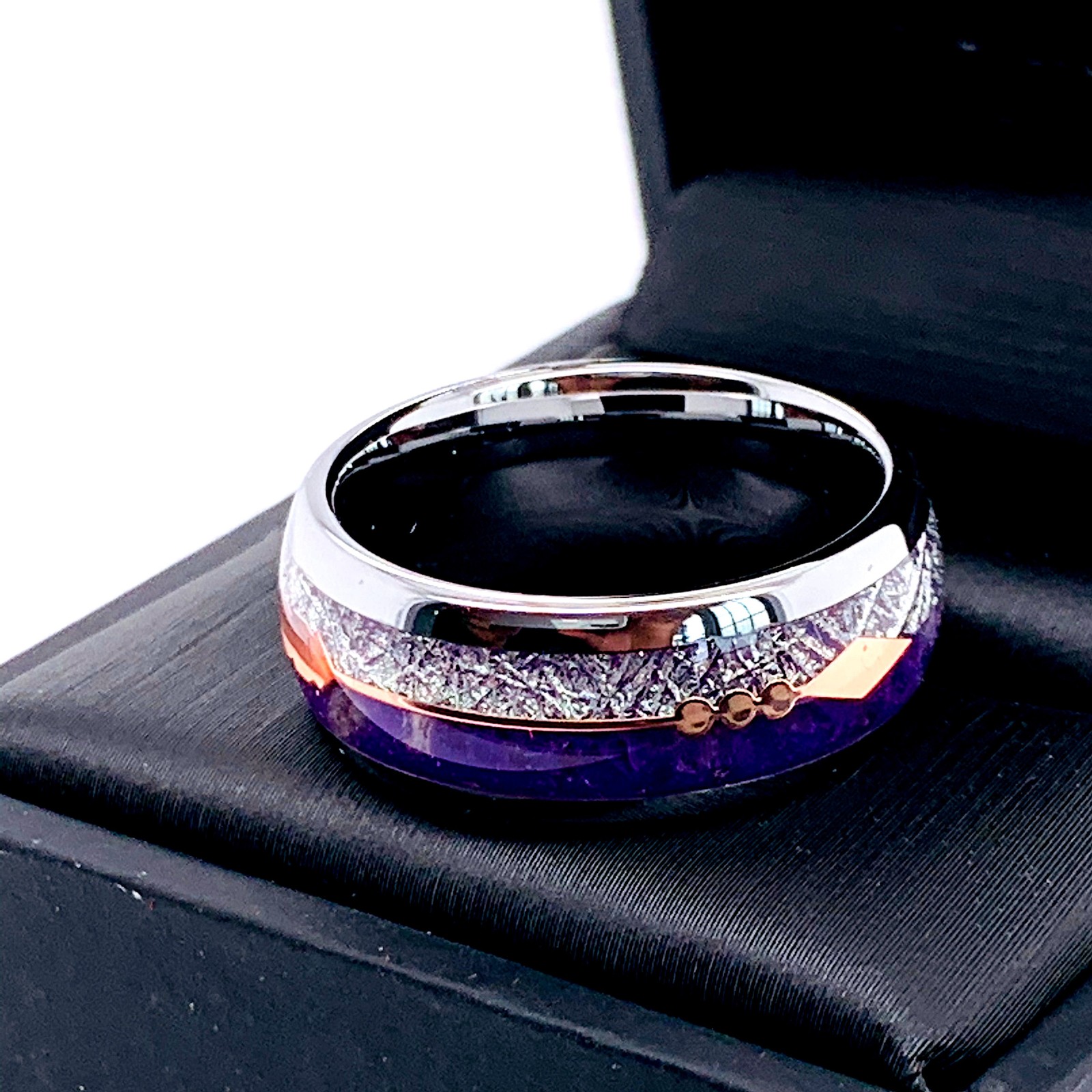 Purple Stone Ring, Mens Purple Ring, His and Hers Promise Ring, Matching Rings