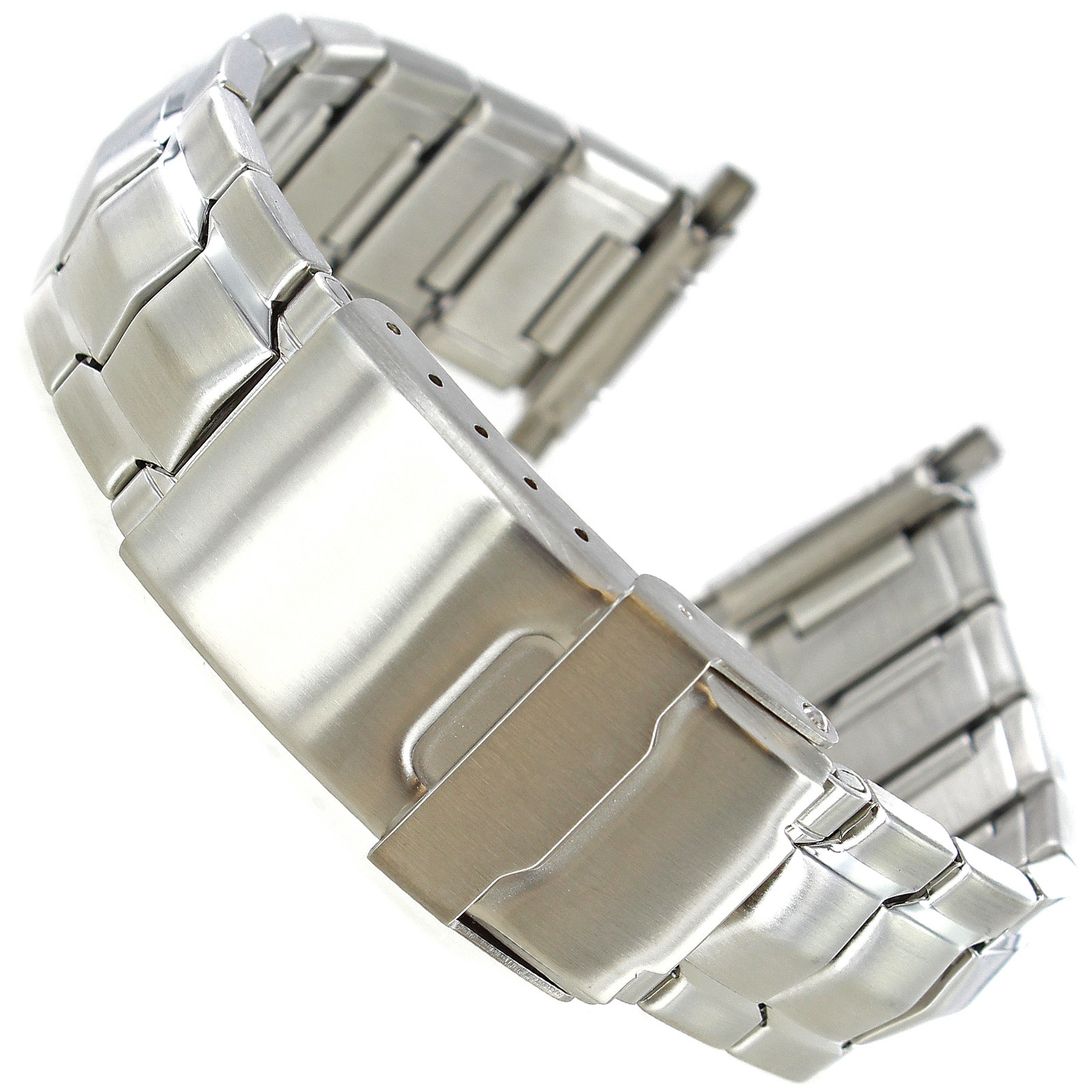 18-22mm Speidel Silver Stainless Fold Over Deployment Buckle Watch Band 1625