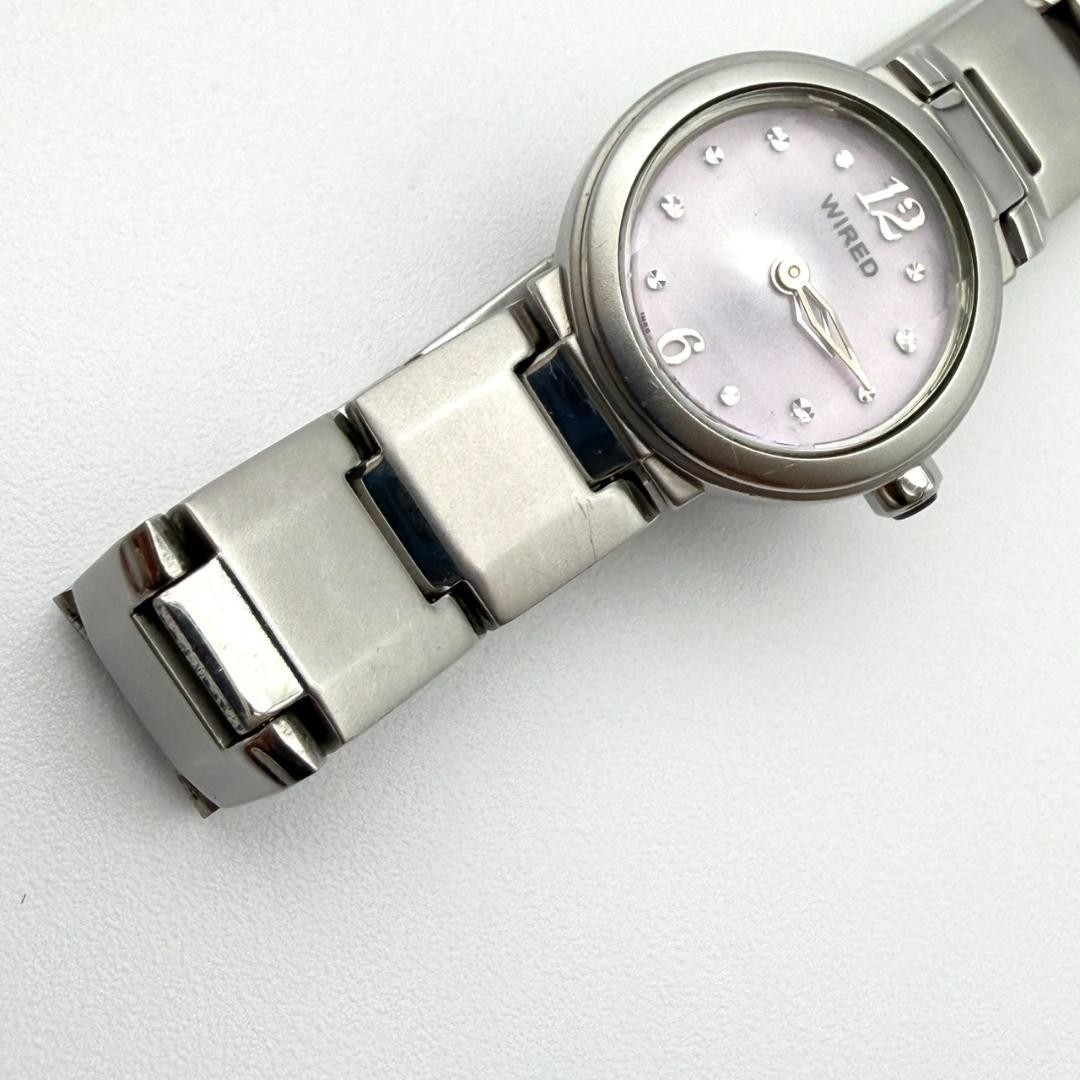 Excellent condition Seiko WIRED watch, new battery, lavender dial, diamond, wome
