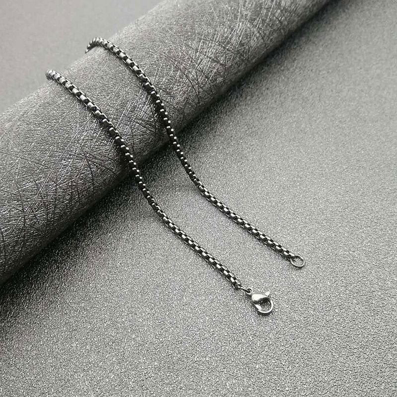 Pure Titanium 3mm Width Square Box Chain Anti-allergy Ultralight Necklace Unisex