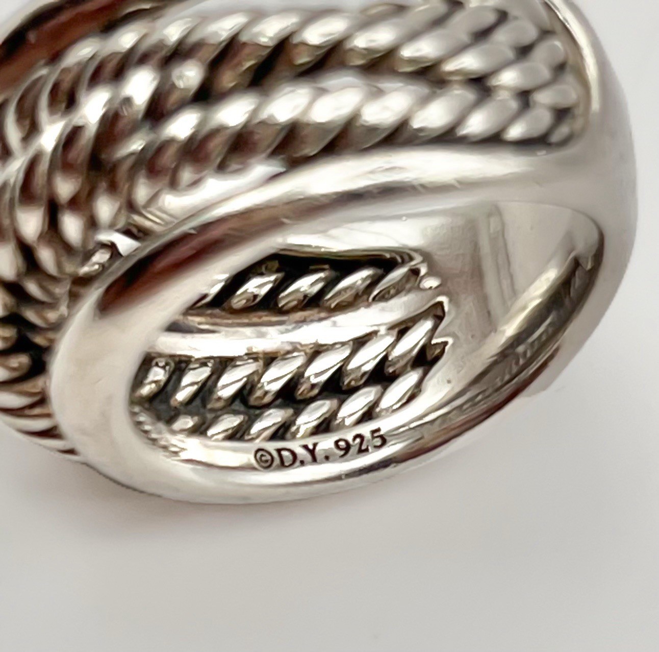 David Yurman Sterling Silver 14.7mm Crossover Ring- Size