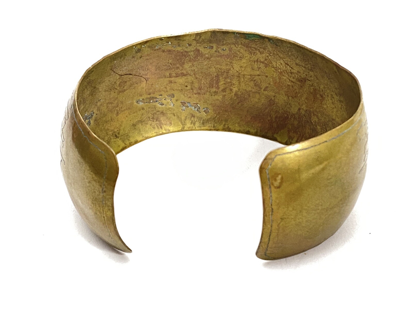 Vintage Taj Mahal Brass cuff bracelet – Handmade – Unmarked