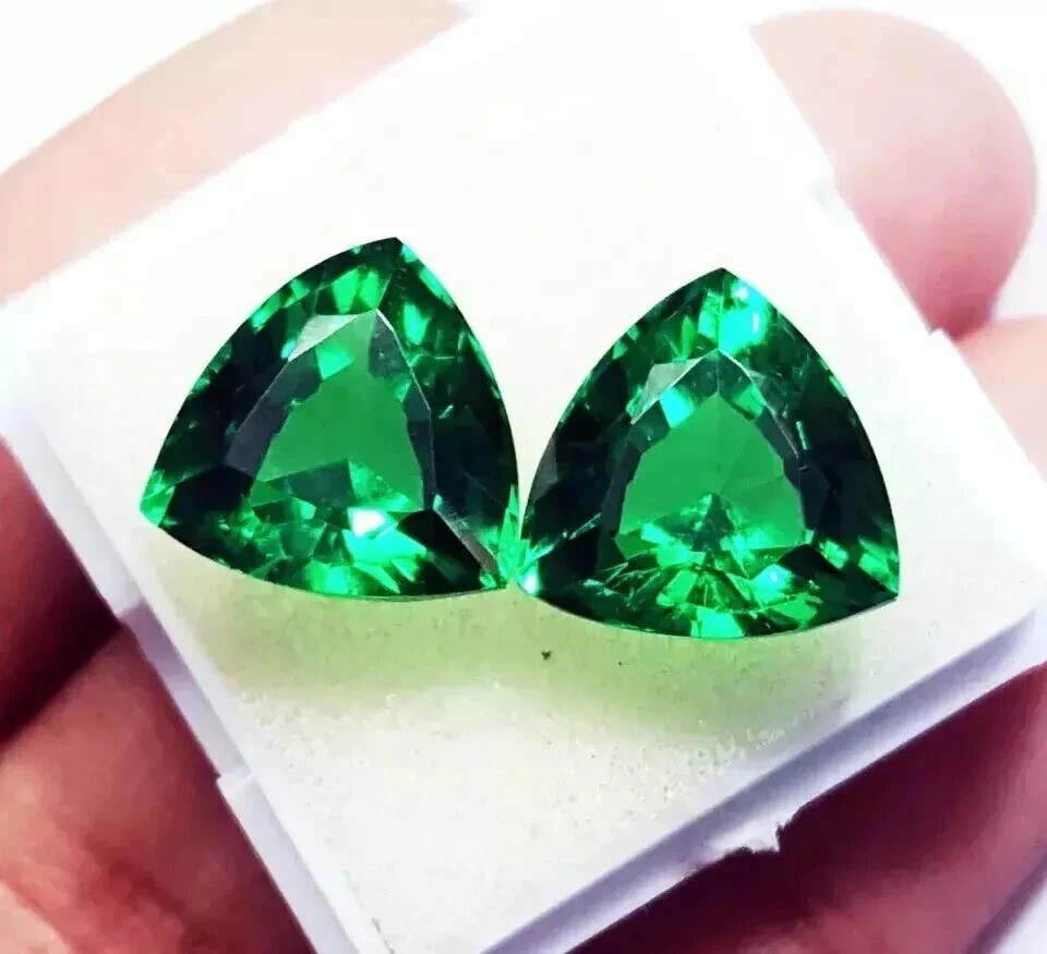 Colombia Emerald Pair 2 Pcs Natural 17-18 Ct Loose Untreated Gemstone Certified
