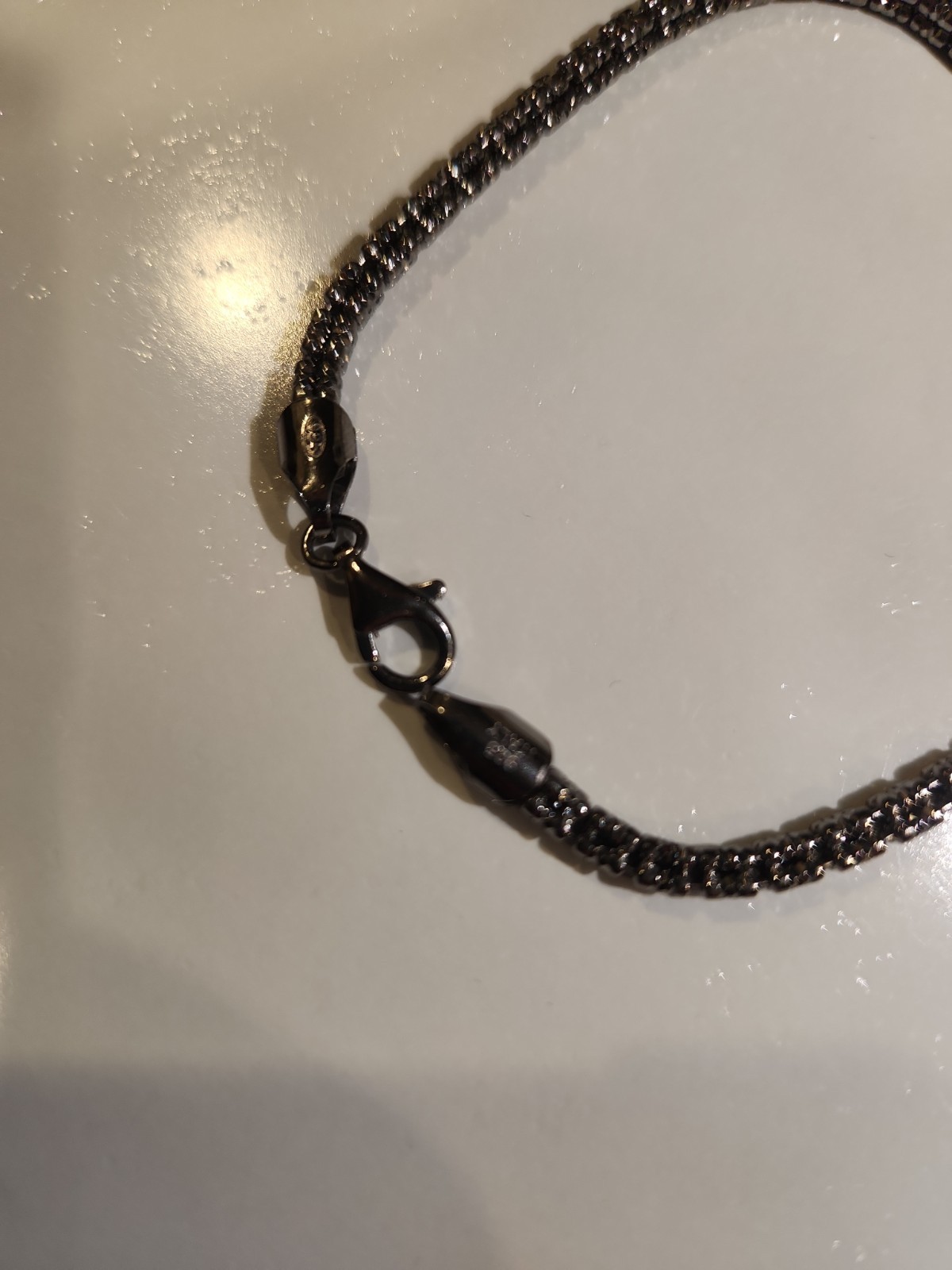 925 Italy Sterling Silver Black Ice Barrel Link Bracelet 8″ Men’s Women’s 3mm