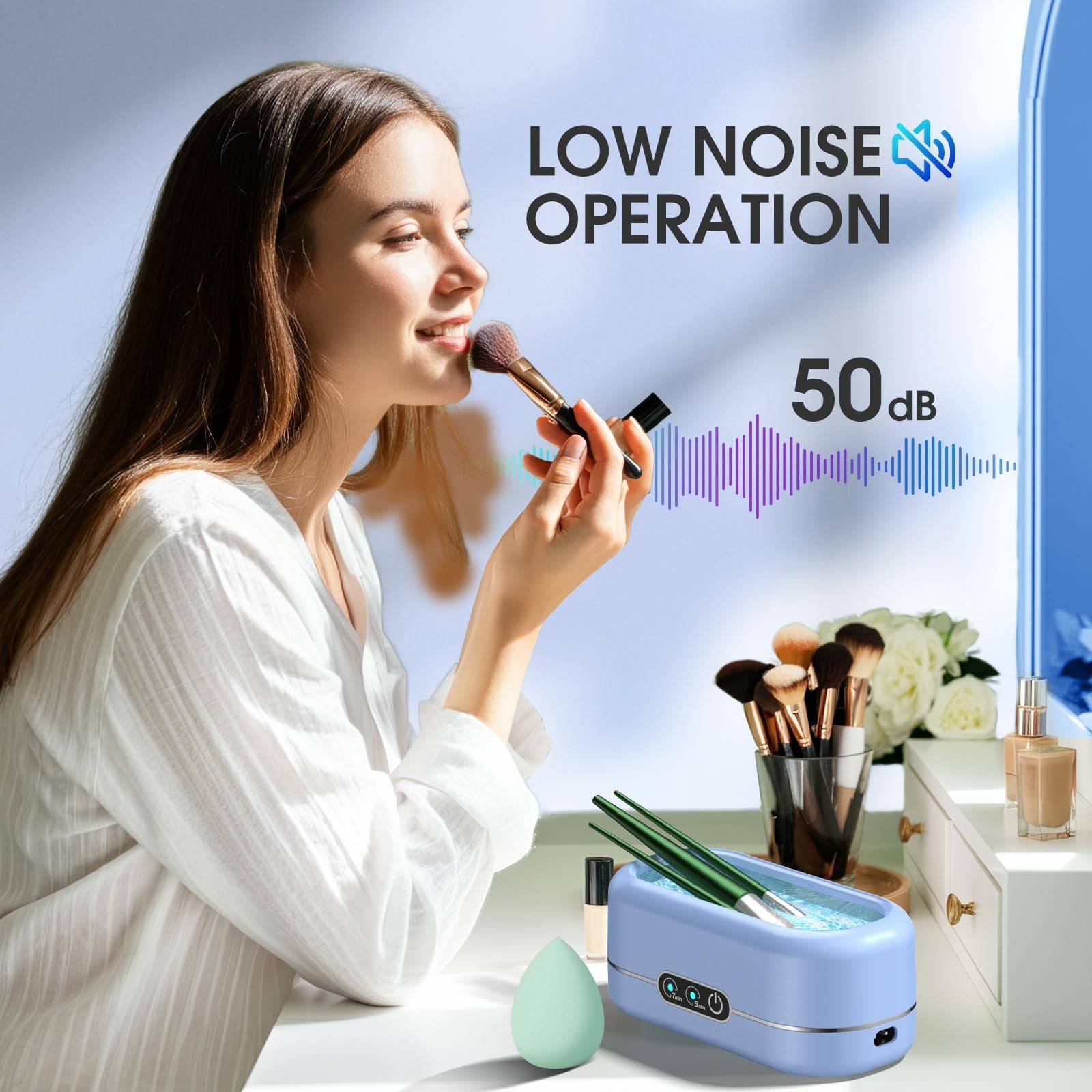 Ultrasonic Jewelry Cleaner 50KHz with Digital Timer – Stainless Steel for Rings,