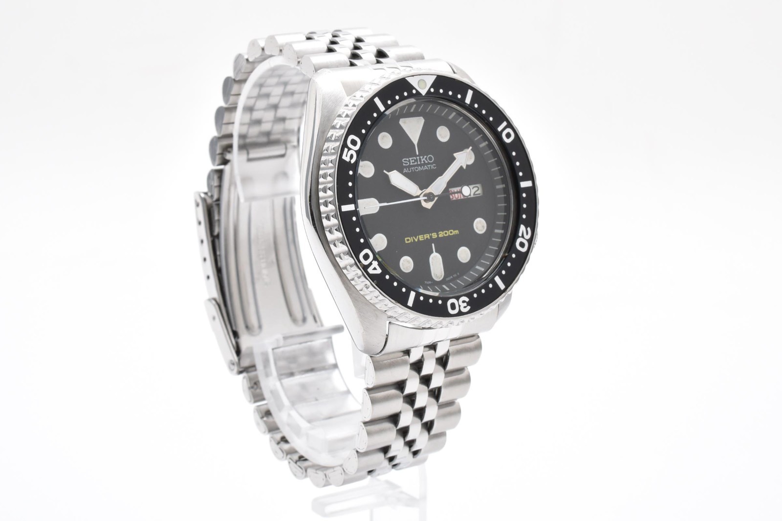 [Exc+5] SEIKO SKX007 7S26-0020 Black Boy Automatic Diver Vintage Men Watch 17.5c