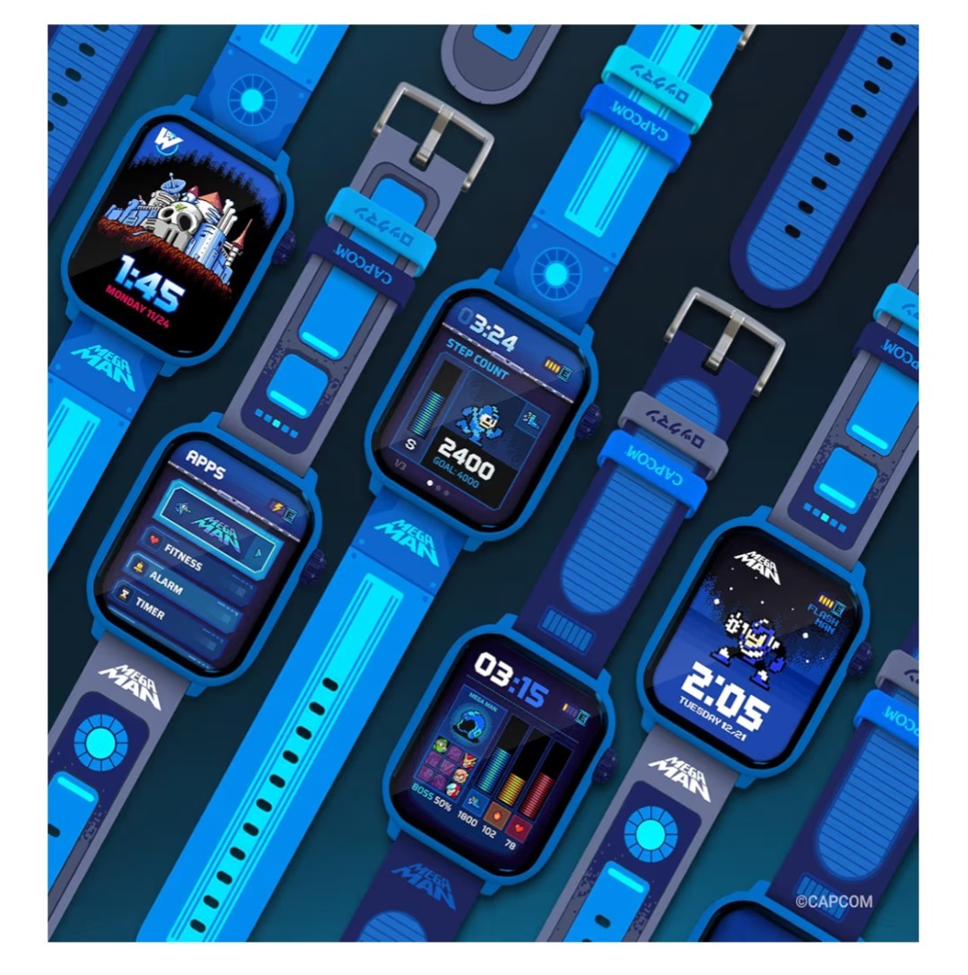 Mega Man Digital Gaming Watch Classic & Arcade Modes Extra Band Included