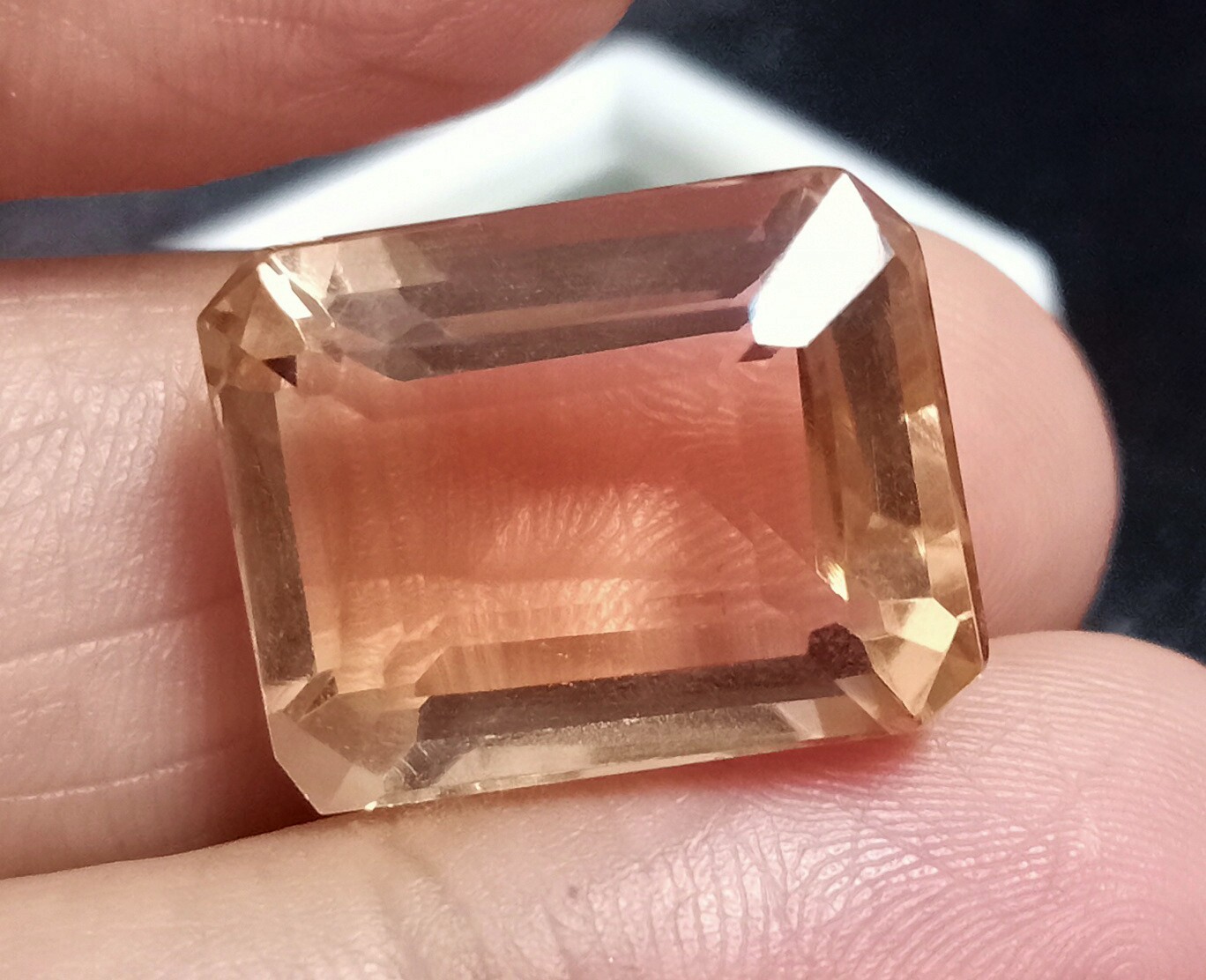 Natural Morganite Emerald Cut Madagascar Certified Loose Gemstone 17.90 Ct