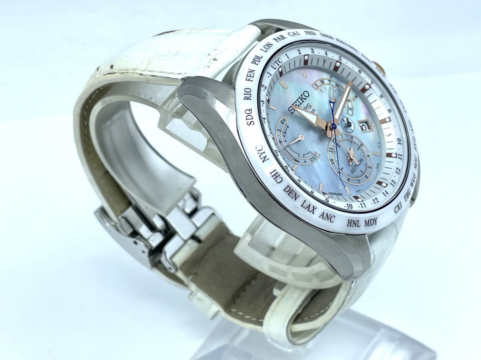 SEIKO ASTRON GPS Radio Wave Solar Men’s Watch Beautiful MOP Dial 8X53-0AJ0-2