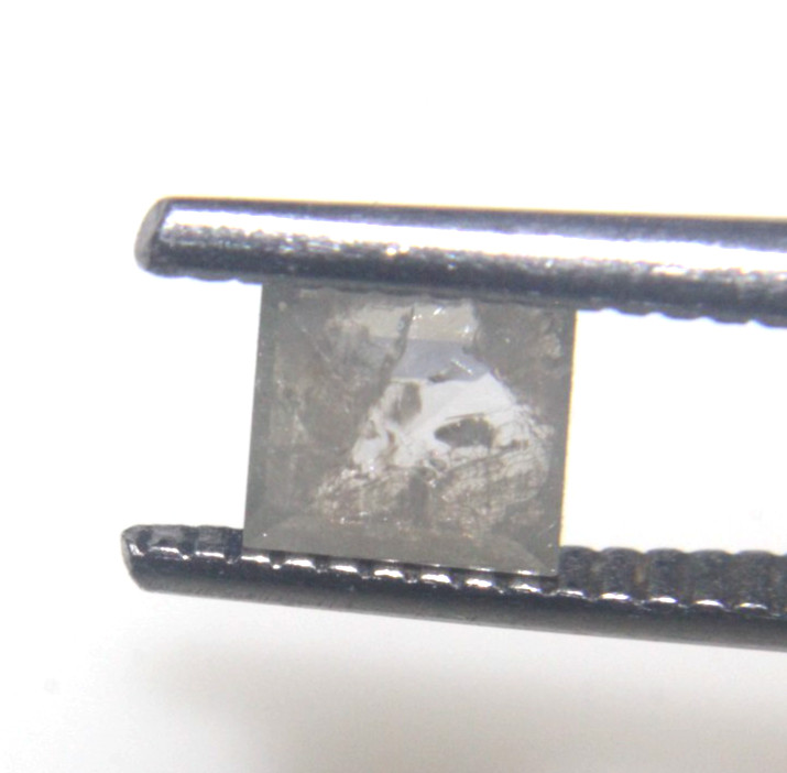 0.64Ct Natural Square Shape Gray White Color Roes Cut Diamond 5.54×5.30×1.83 MM