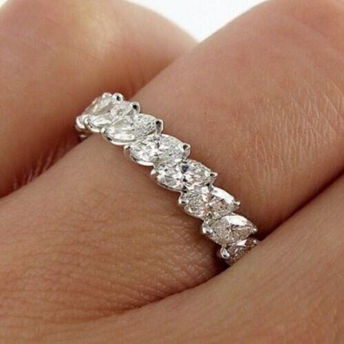 White Diamond 2.80 Ct Marquise Cut Lab-Created Engagement Ring 925 Silver