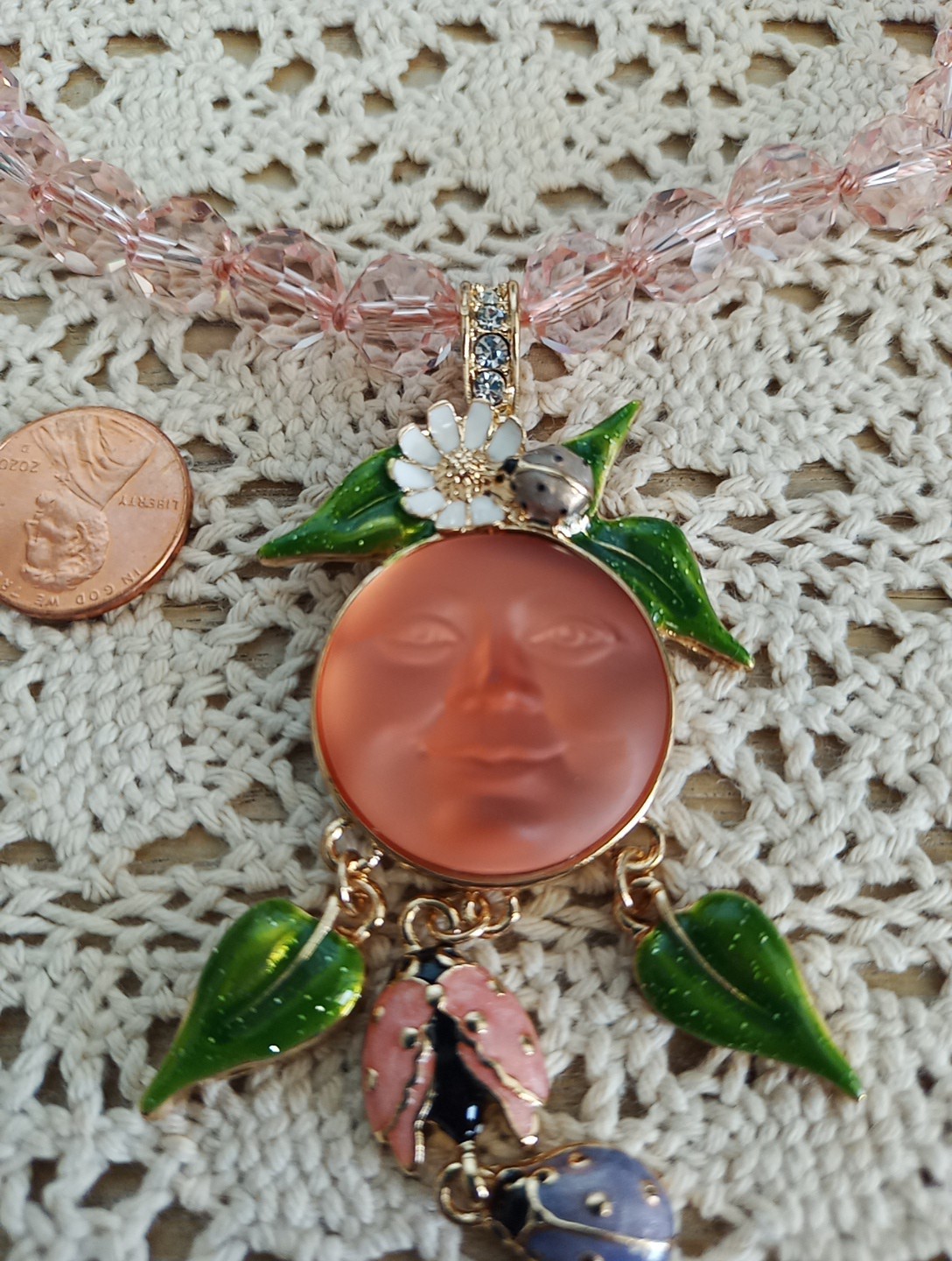 Kirks Folly Venus Mystic Moon Shadow Ladybug Moon Necklace