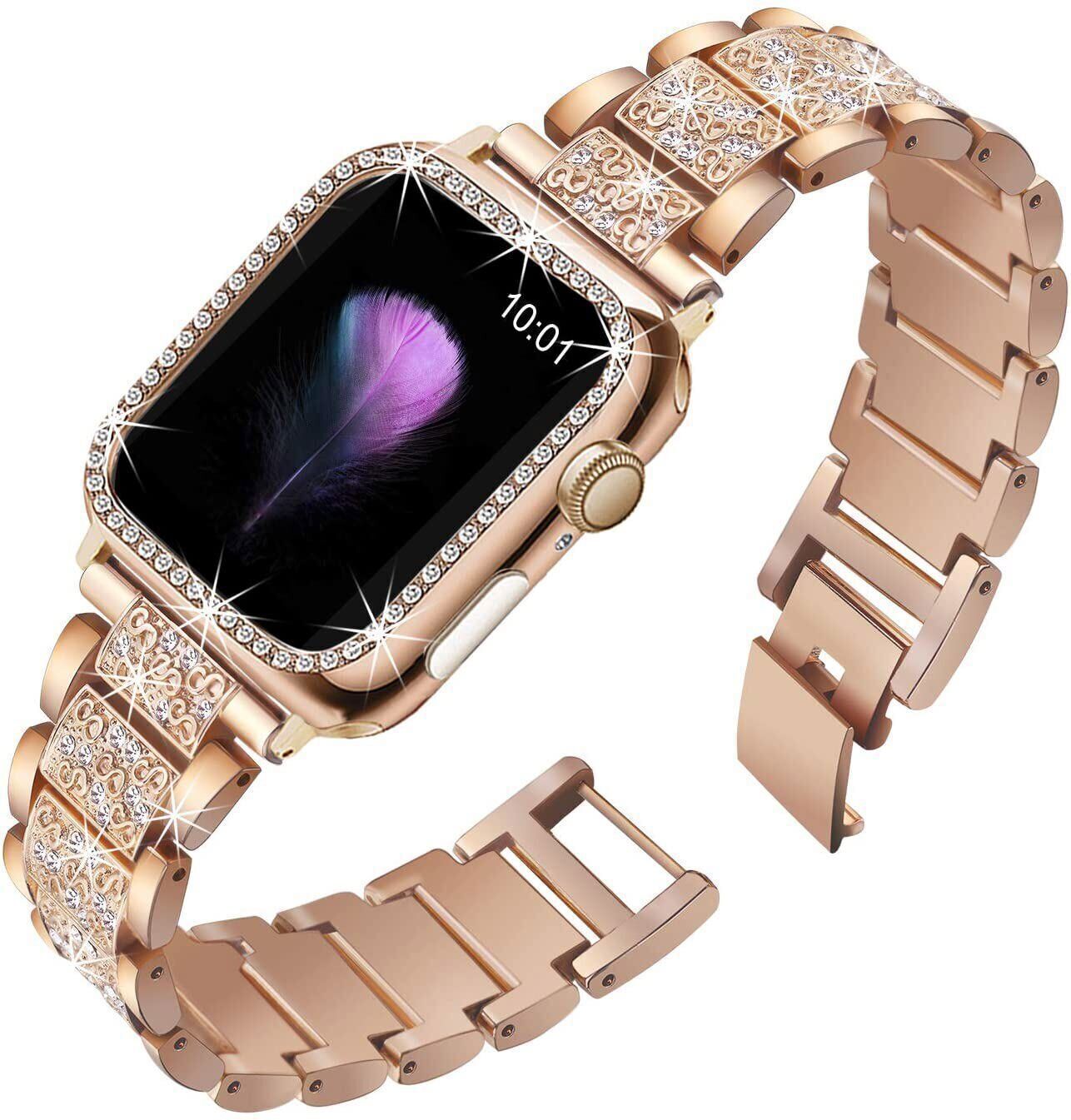 Bling iWatch Band Strap Diamond Case For Apple Watch Series 9 8 7 6 5 4 3 2 49mm
