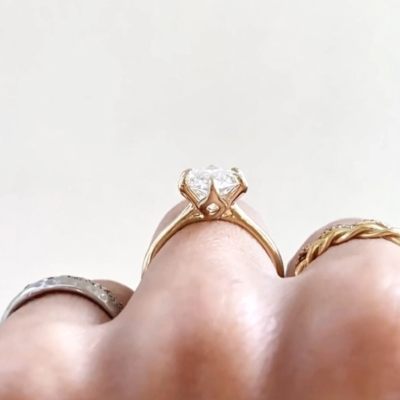 4 CT Marquise Moissanite Solitaire Engagement Ring Dainty Yellow Gold Plated 925