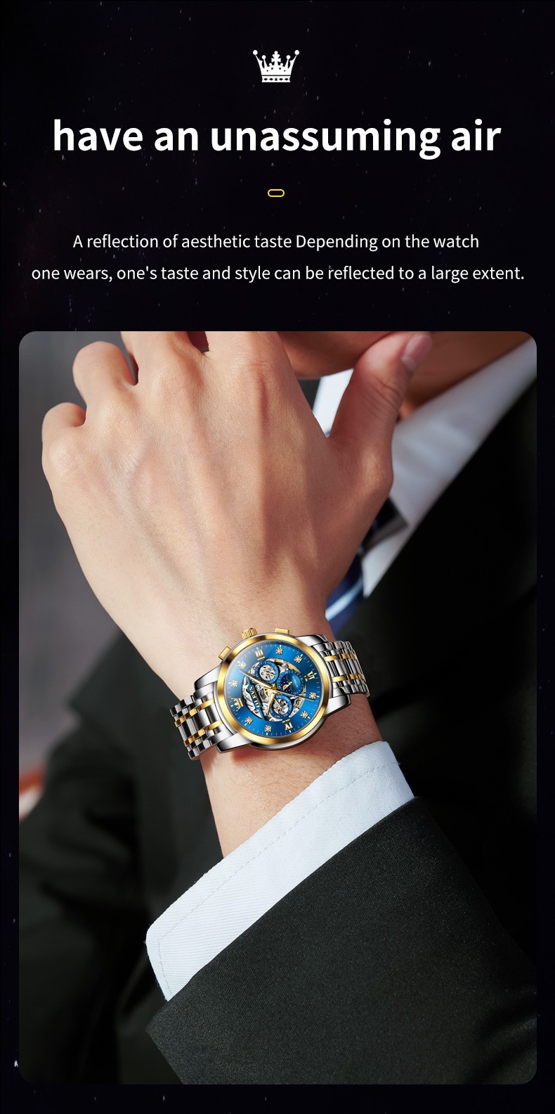 OLEVS 6721 Hollow Multifunction Dial Fashion Men Automatic Mechanical Wristwatch