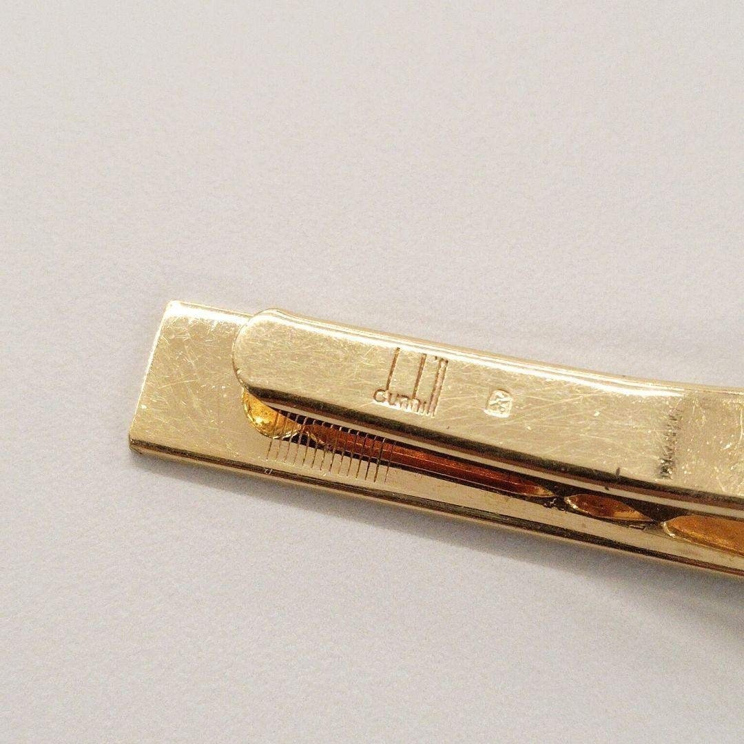 Excellent condition dunhill gold stripe cufflinks and tie bar set