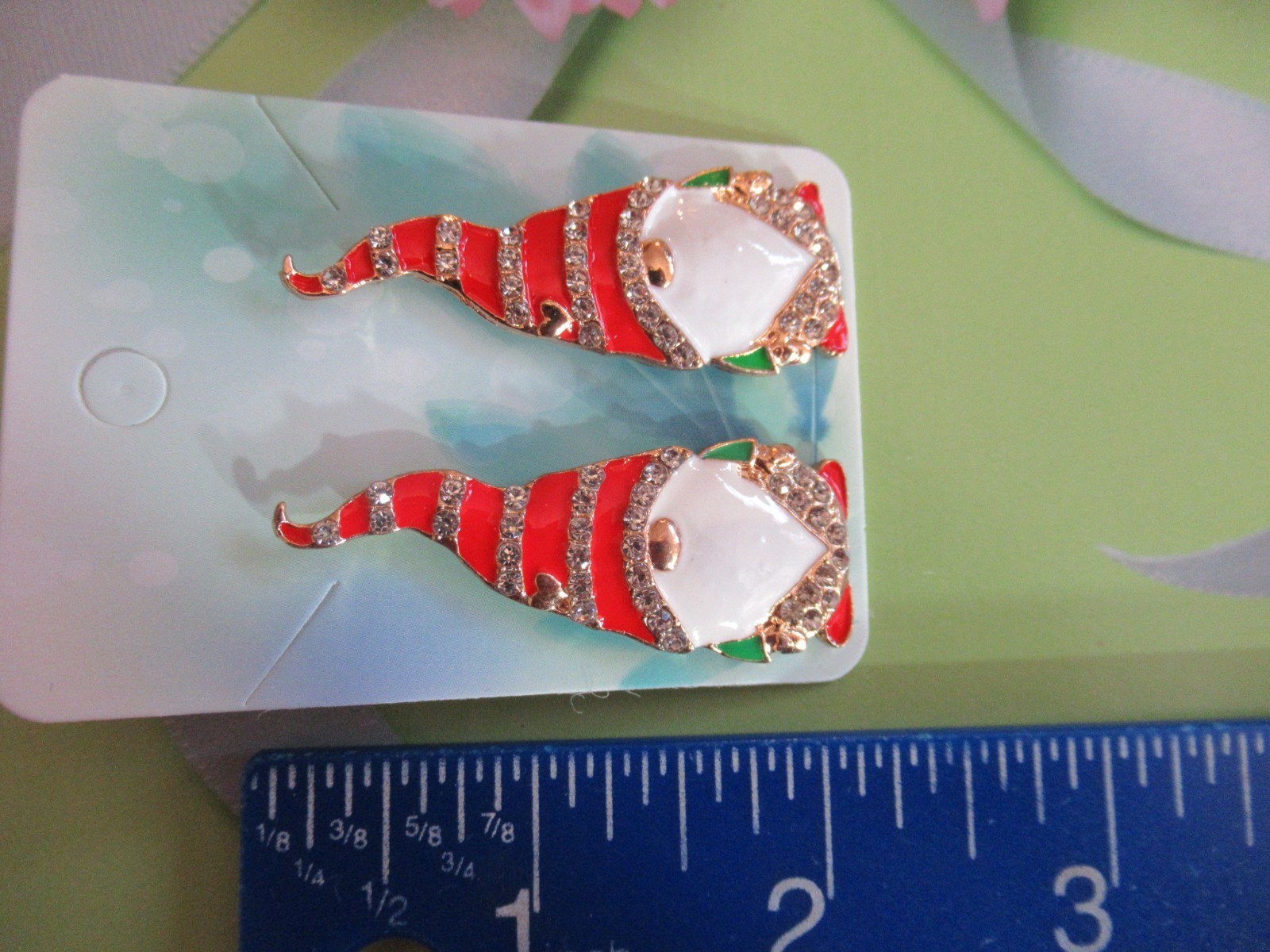 Cute Christmas Gnome Lights Multi-Crystal Statement Drop Earrings You Choose