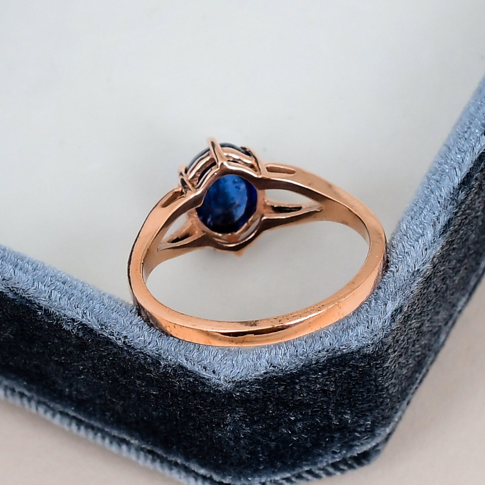 Natural Kyanite Ring Brass 5x9mm Oval Statement Ring Boho Gift for Her
