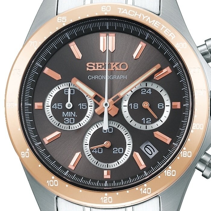 SEIKO SELECTION SBTR026 Watch Men’s Chronograph Pink Gold Authentic From Japan