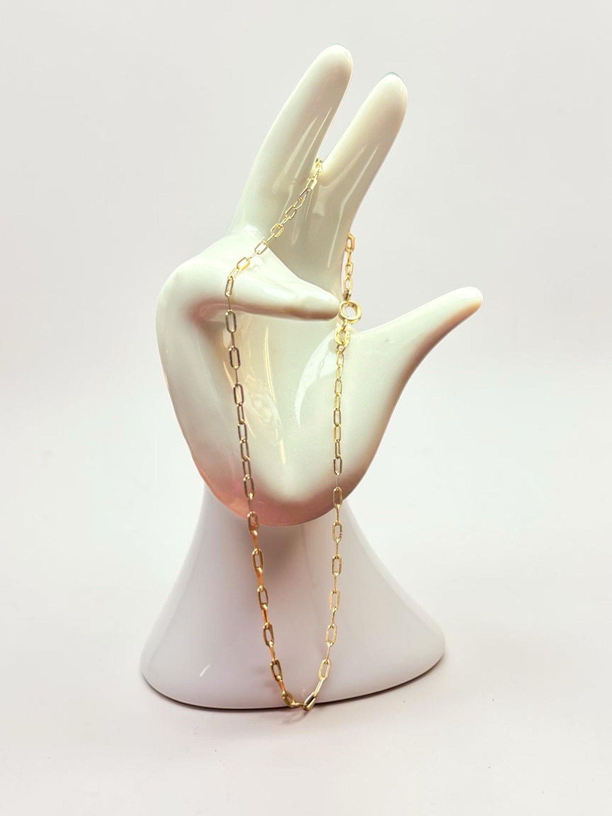 9″ Fashion Paper Clip Chain Ankle Bracelet Anklet Real Solid 10K Yellow Gold