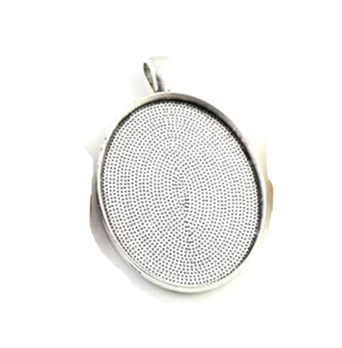 Oval Pendant Bezel Trays 30x40mm Mixed Metal Blank Cameo Settings Craft DIY