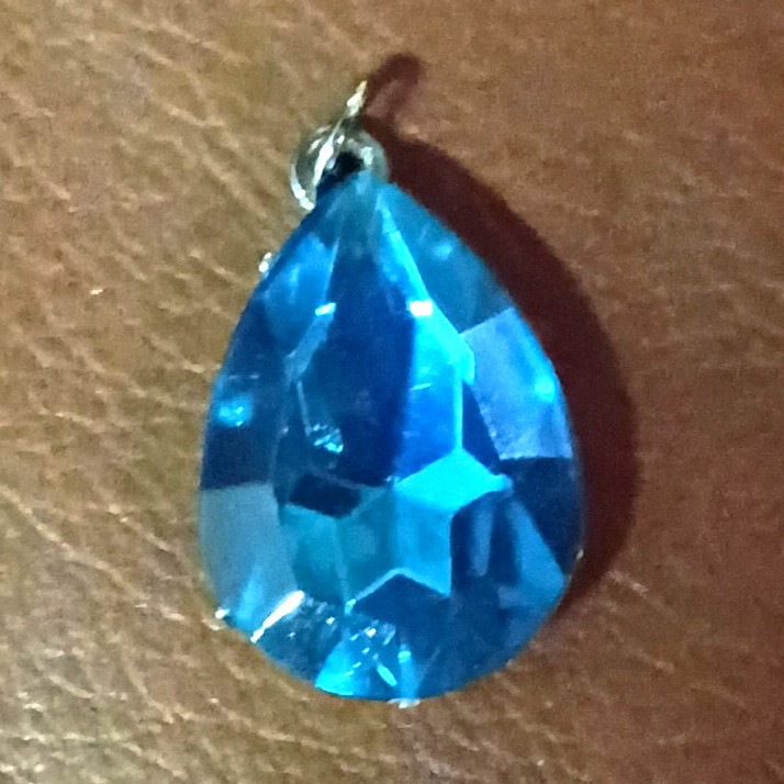 Blue Teardrop Crystal Charm Pendant Metal Setting No Stone 1 Gemstone