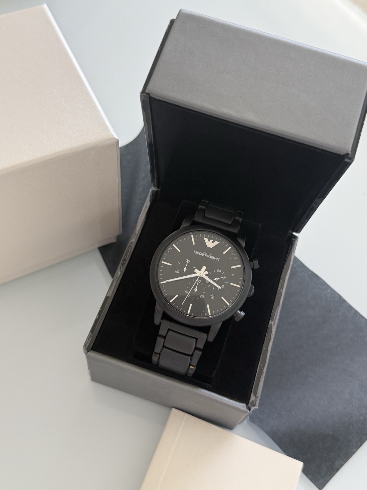 Emporio Armani AR1895 Classic Black Dial Brushed Black Men’s Watch