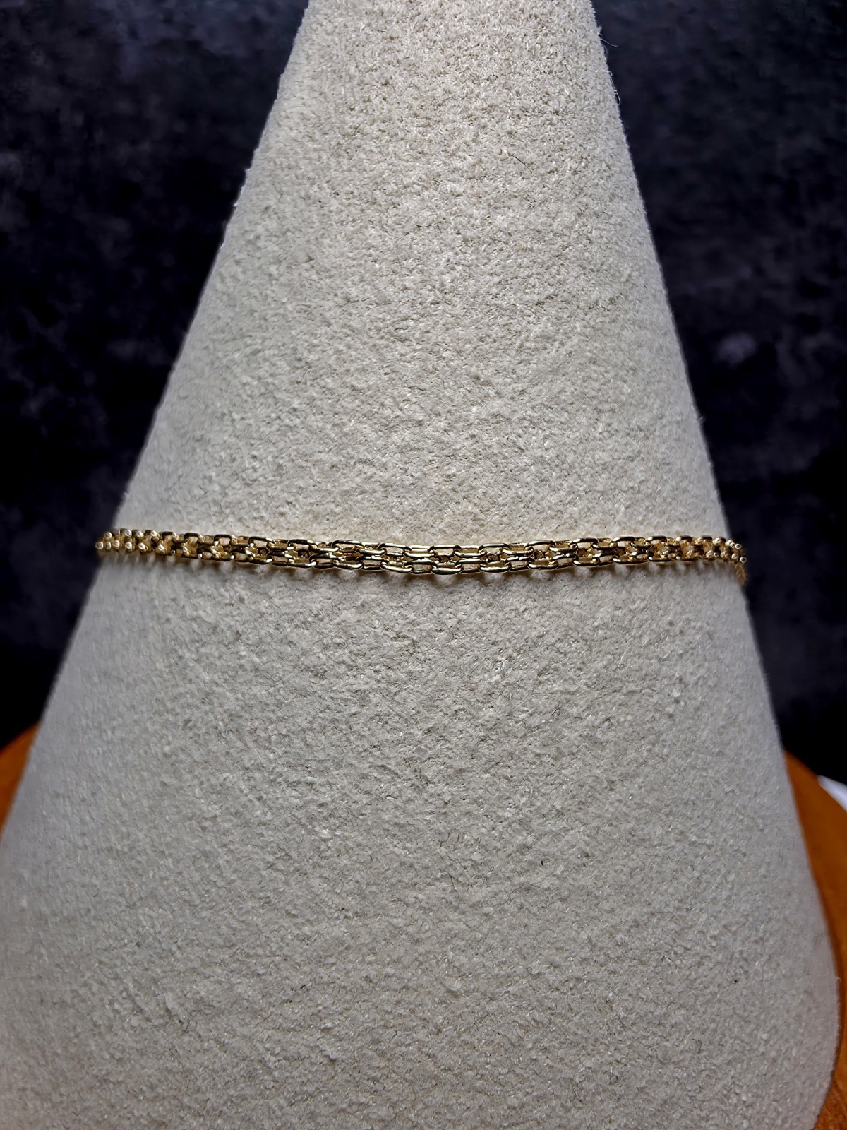 Solid 10k Yellow Gold 1.6mm Bizmark Dainty Bracelet 7.5 Inches