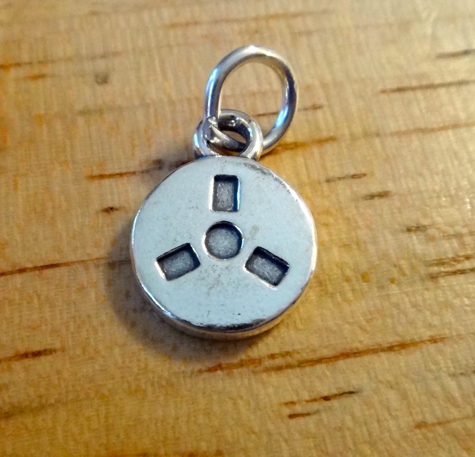 Sterling Silver 11mm round 2 gram Audio Movie Film Reel Charm