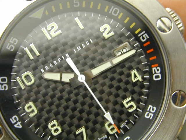 SHARPER IMAGE SCUBA STEEL MANS WRIST WATCH BRAND NEW IN BOX WITH PAPERS
