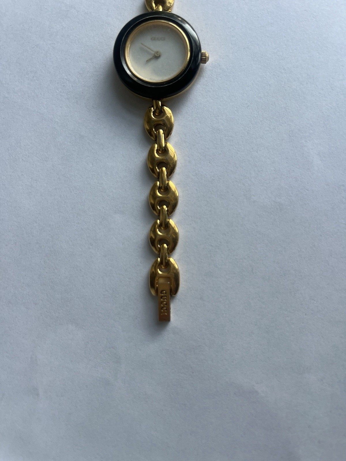 Gucci Change Bezel Women’s Quartz Gold Bracelet Watch White Dial + Bezels