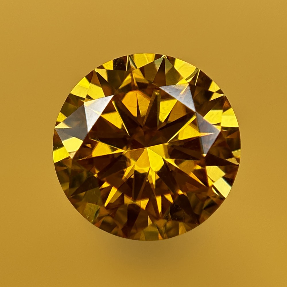 3.0mm 0.1ct-15mm 12ct Loose Moissanite 1PCS Gemstone Round Shaped Golden Yellow