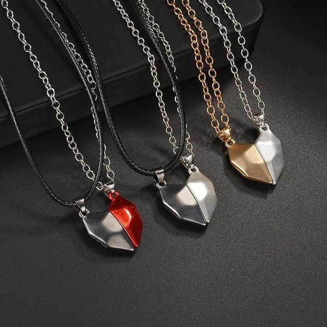 Heart Magnet Necklace Set for Couples – Ideal Gift for Boyfriend, Girlfriend, Sp