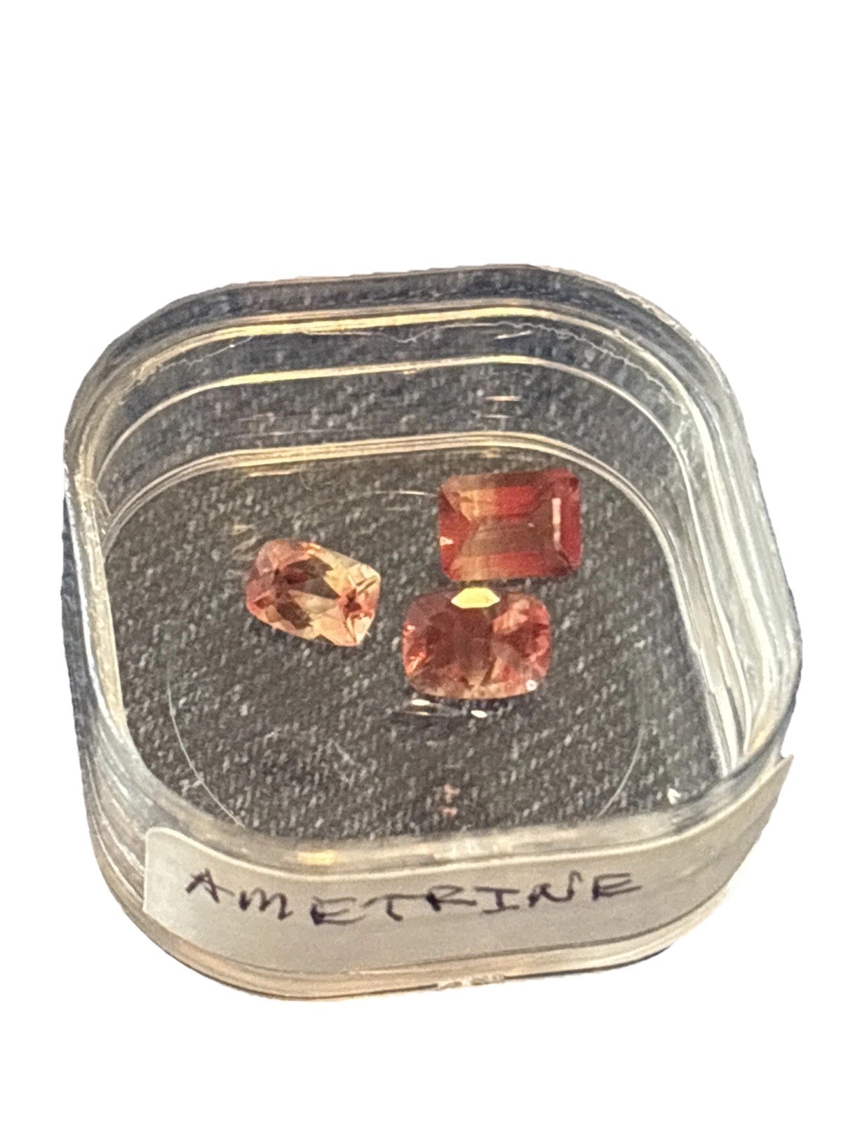 Natural Bolivian Bi-Color Ametrine – 3 Stone Parcel Mixed Cuts Loose Gemstone