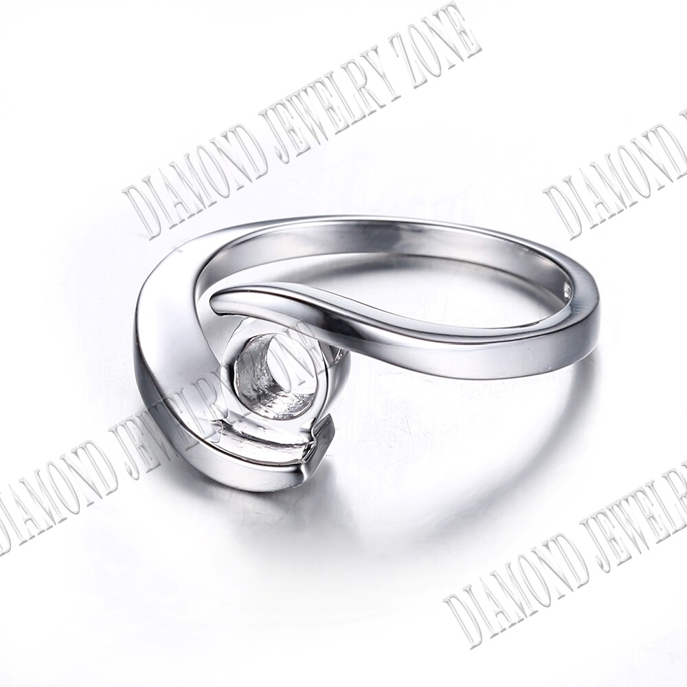 Tension Setting Semi Mount Round 7mm Beautiful Engagement Ring Sterling Silver