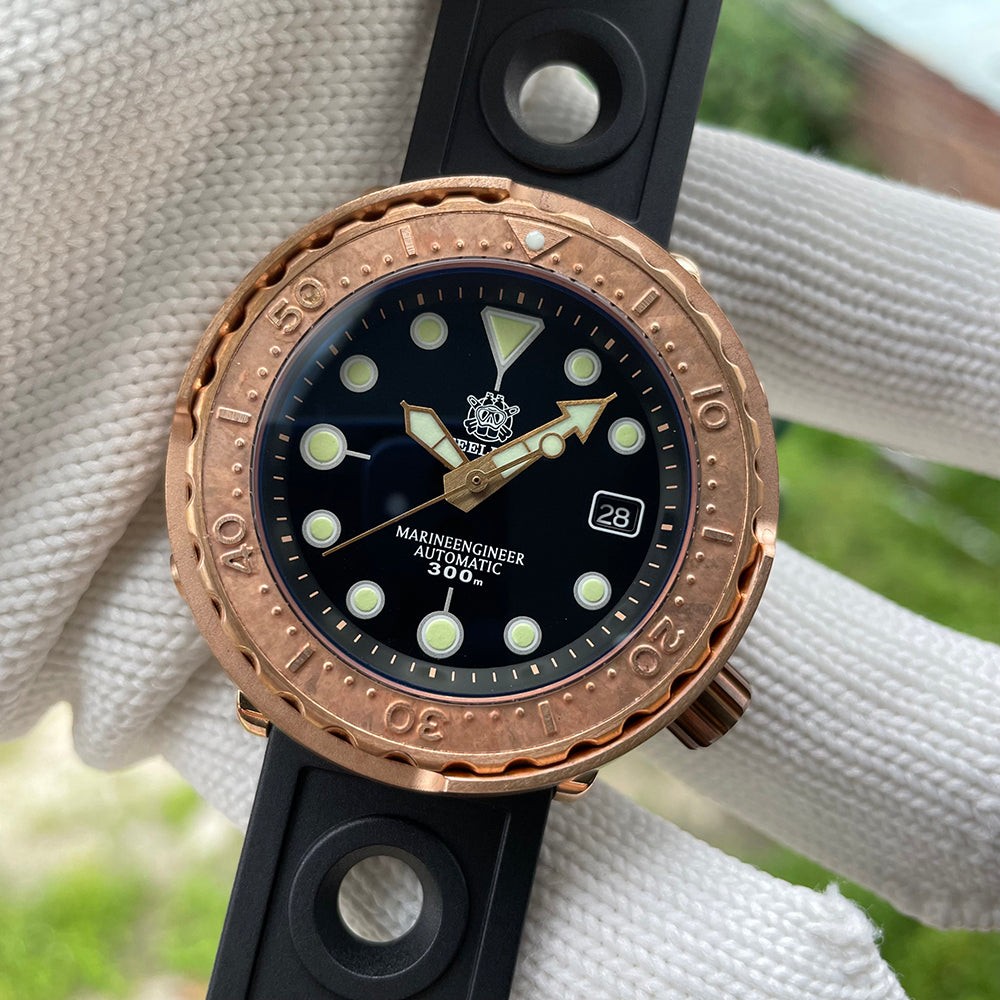 STEELDIVE SD1975S Mens Bronze 47.5mm 300M Automatic Dive Watch NH35 Swiss