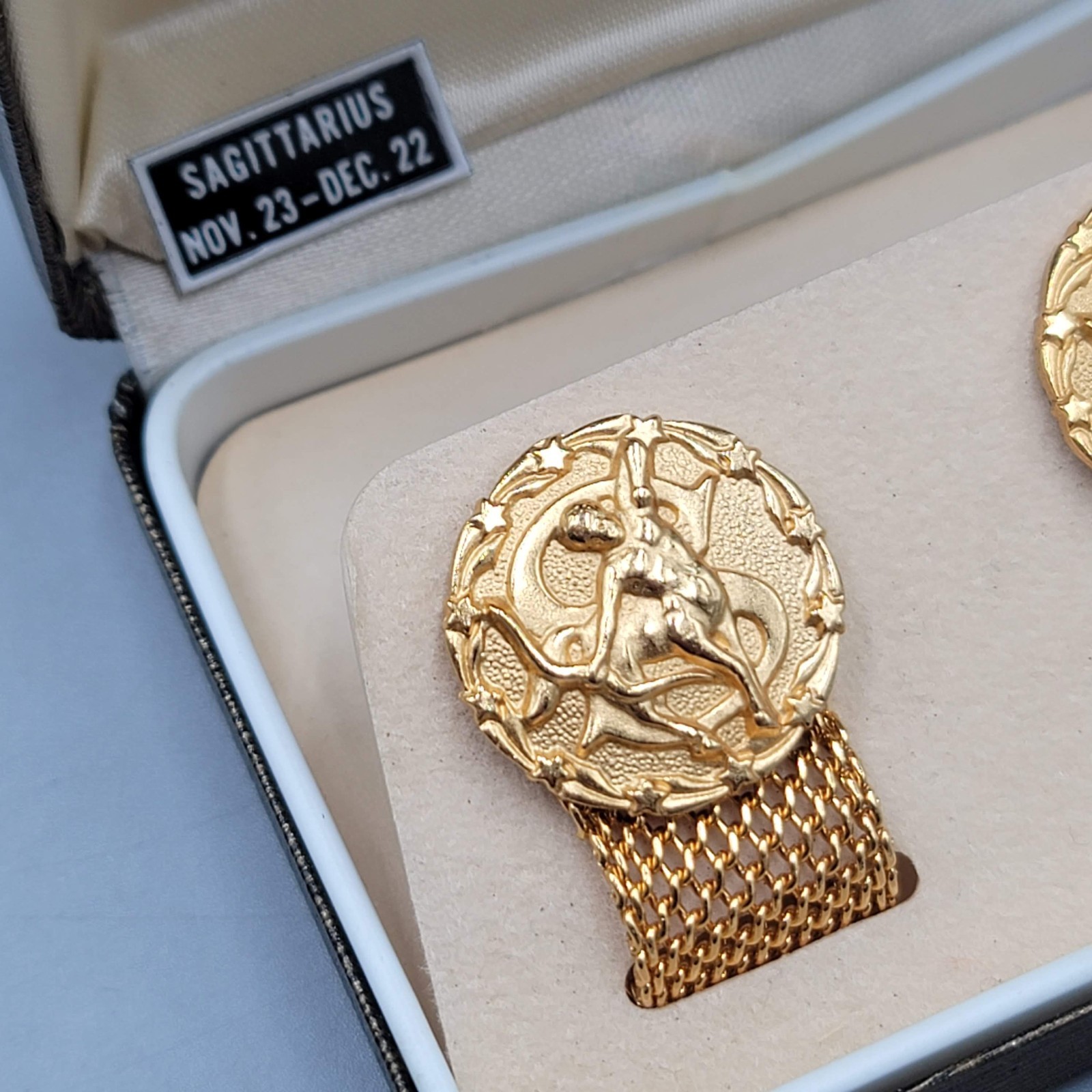 Vtg Mesh Cufflinks Sagittarius Archer Zodiac Astrology Horoscope The Put on Shop