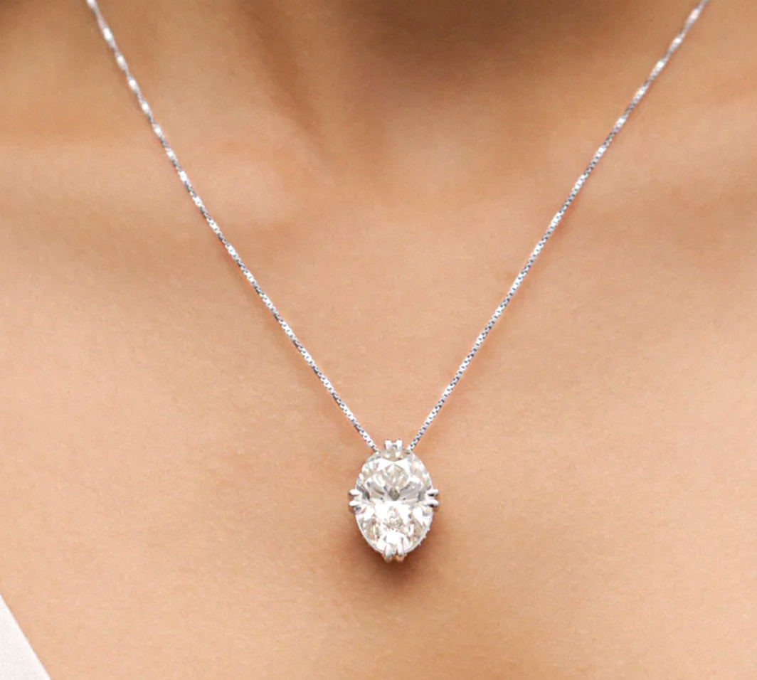 925 Silver, White Diamond Solitaire Pendant, 9 Ct Certified Treated-Elegant Look