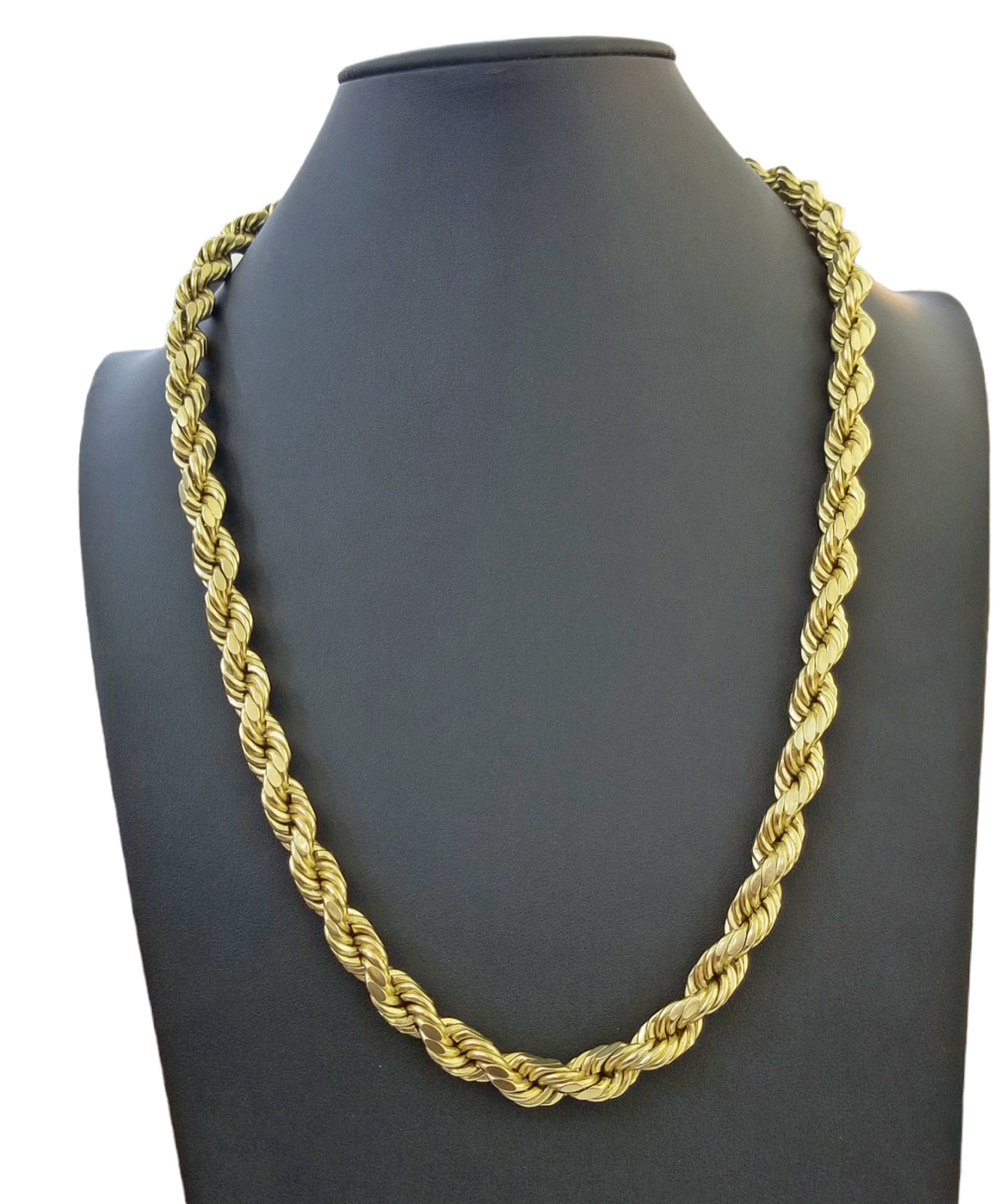 Real 10k Gold Rope Chain Necklace 18″-30″ Inch 3mm-10mm Men & Women DISCOUNT