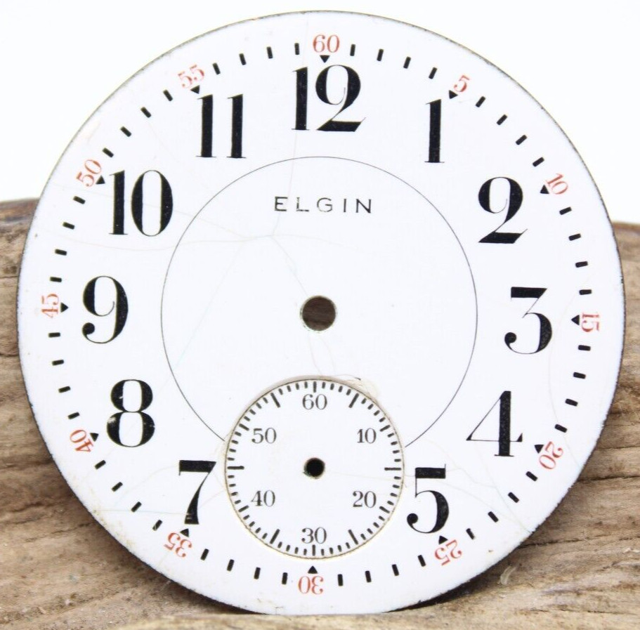 ELGIN RAILROAD POCKET WATCH DIAL BREGUET NUMERAL INDICES 42.1mm (PA)