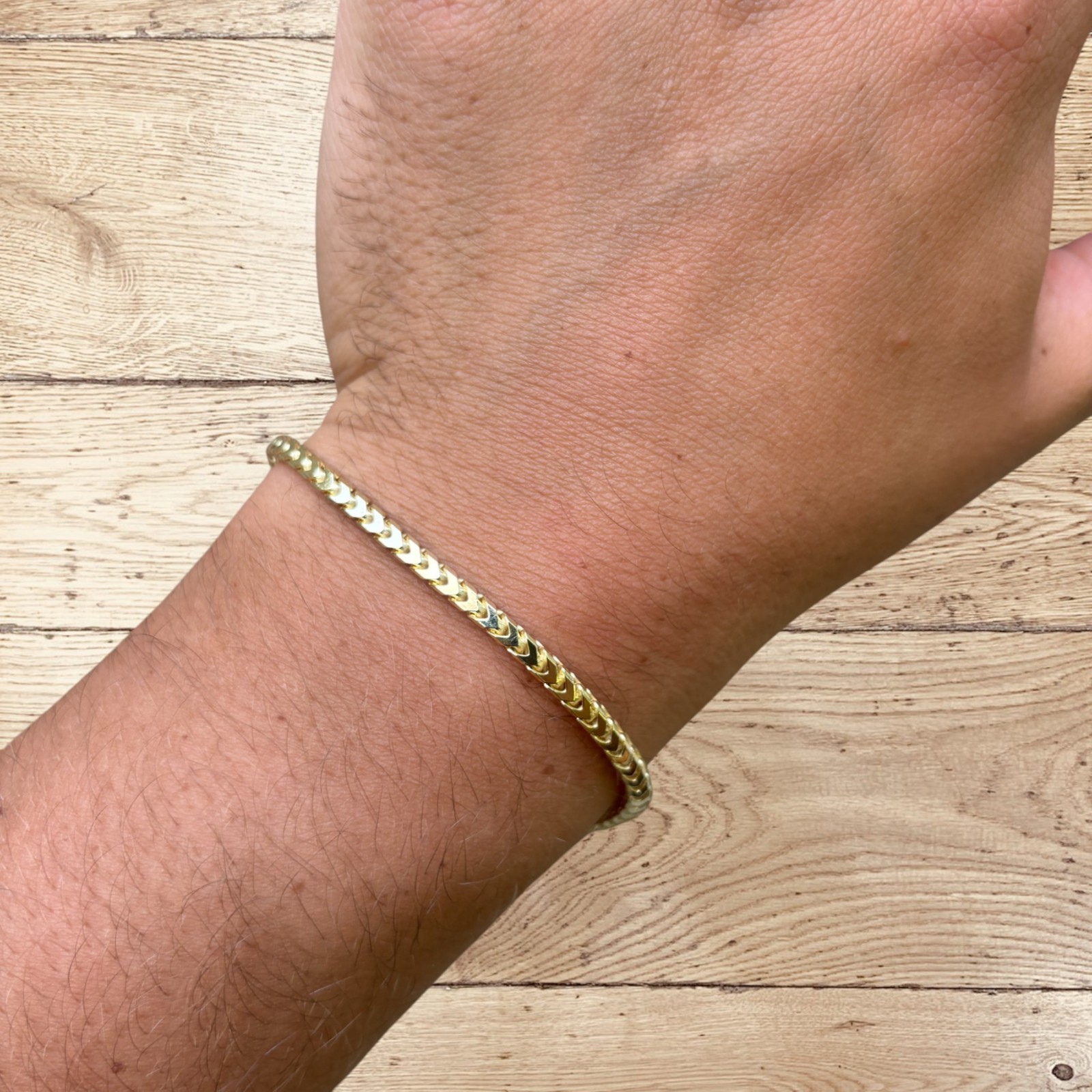 3mm Franco Link Bracelet – Real Solid 925 Sterling Silver Or 14k Gold Vermeil