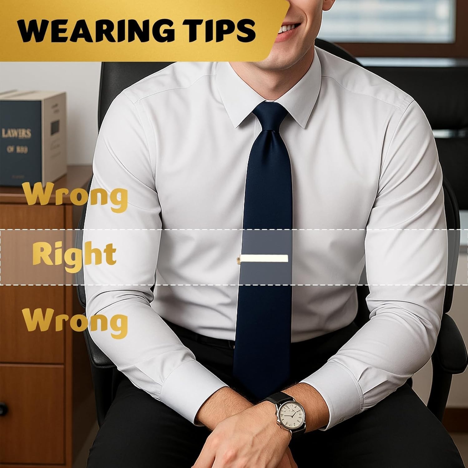 3-Piece Elegant Tie Clips Set in Gold, Silver & Black – Perfect for Weddings