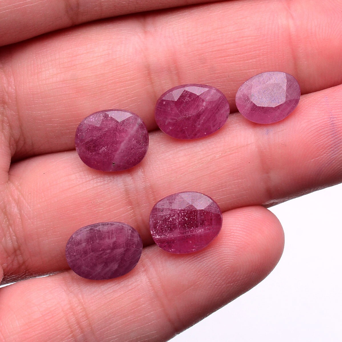 5 Pcs Natural African Ruby Oval Cut 10mm-12mm Stunning Huge Loose Gemstones Lot