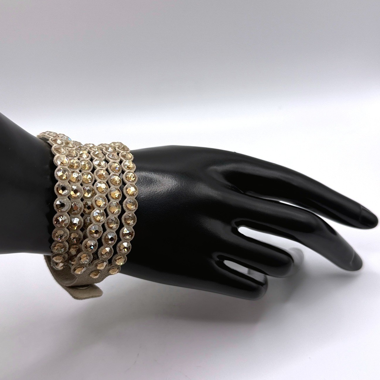 Swarovski Power Collection Crystal Wrap Bracelet Beige Alcantara Choker 5511698