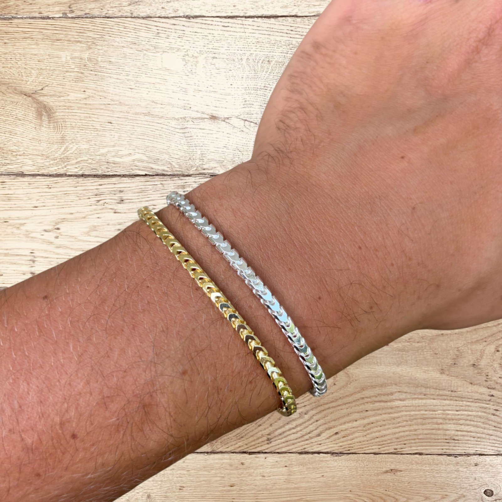 3mm Franco Link Bracelet – Real Solid 925 Sterling Silver Or 14k Gold Vermeil