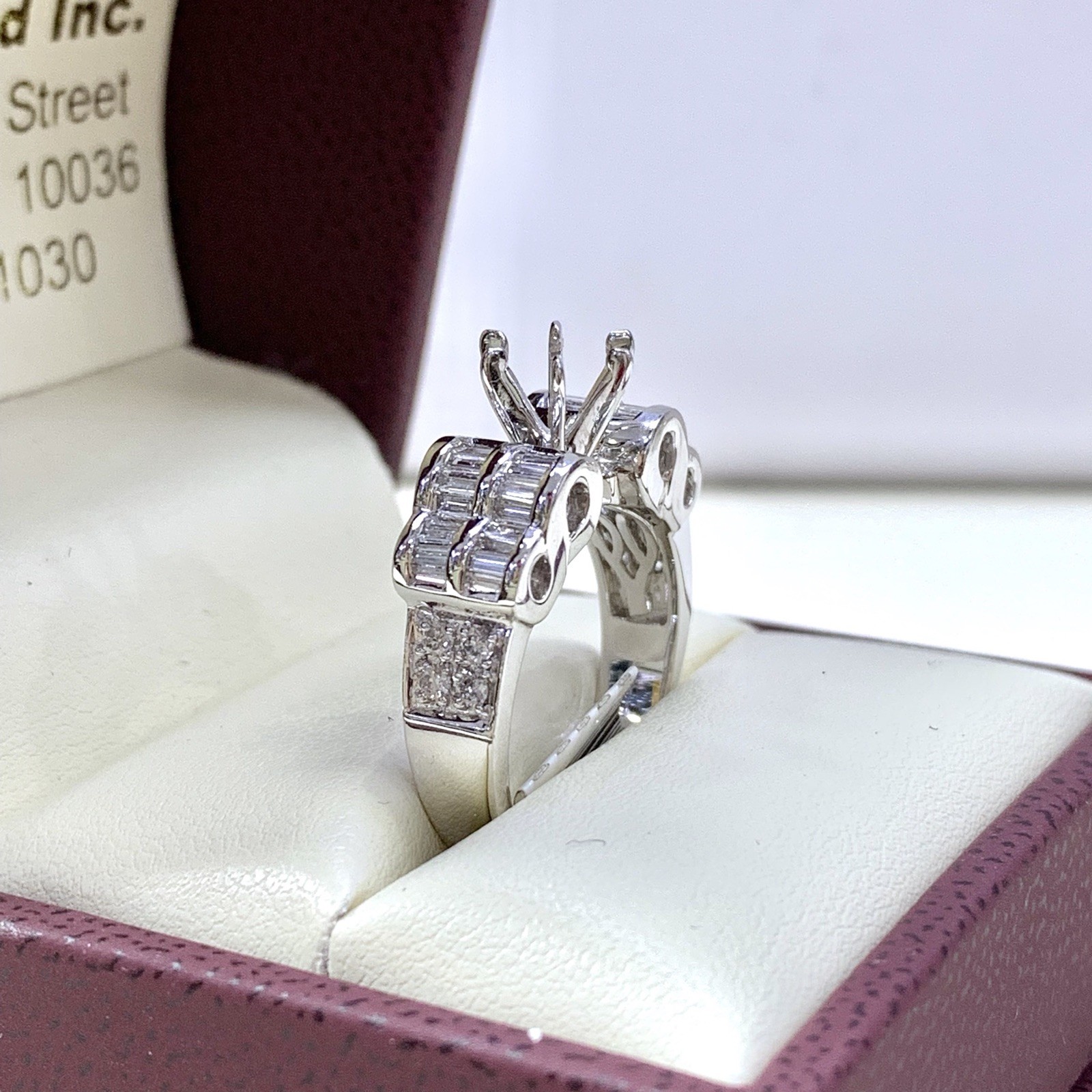 0.89ct Diamond Semi Mount Engagement Ring in 18k White Gold