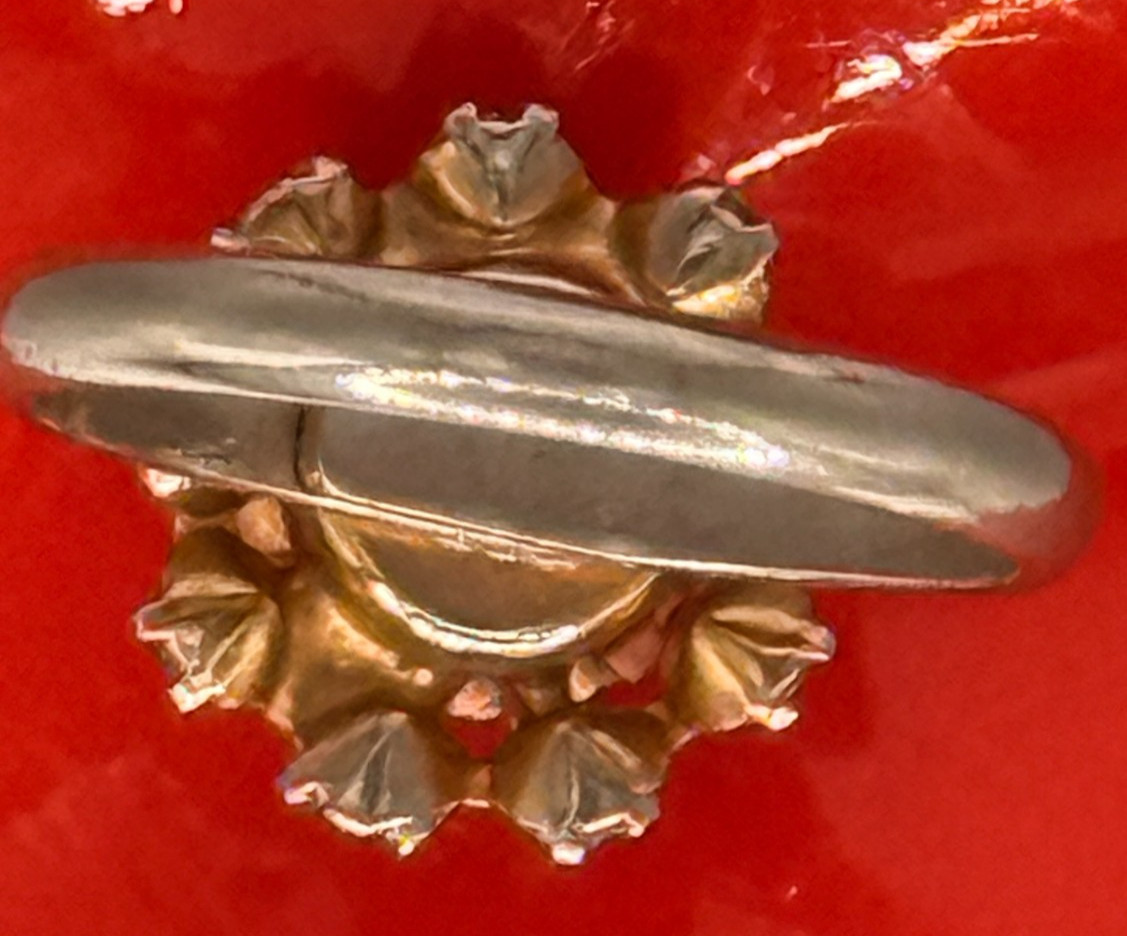 Deep Burgundy ring features a cluster of red rhinestones in a gold-tone setting.