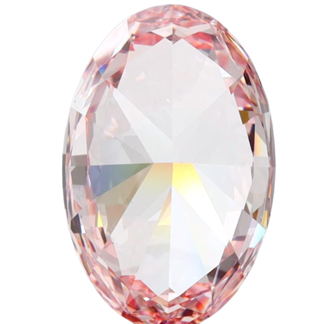 10.54 Ct Fancy Vivid Pink Oval Shaped Lab-Grown Diamond VS1 IGI Excellent Cut
