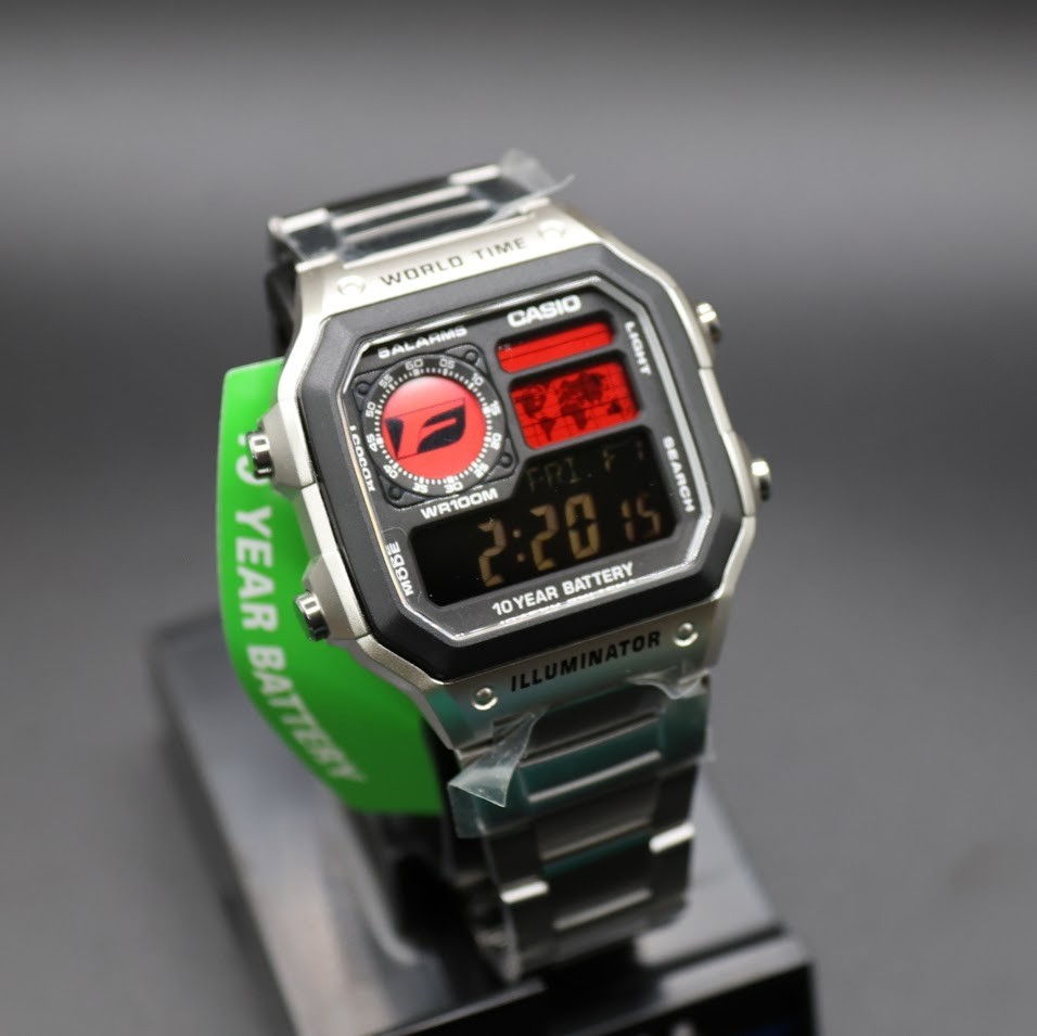 Lexus F Badge CASIO AE-1200WHD. Royale Watch Mod. Negative Display – F Racing